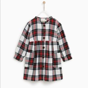 zara plaid overall dress